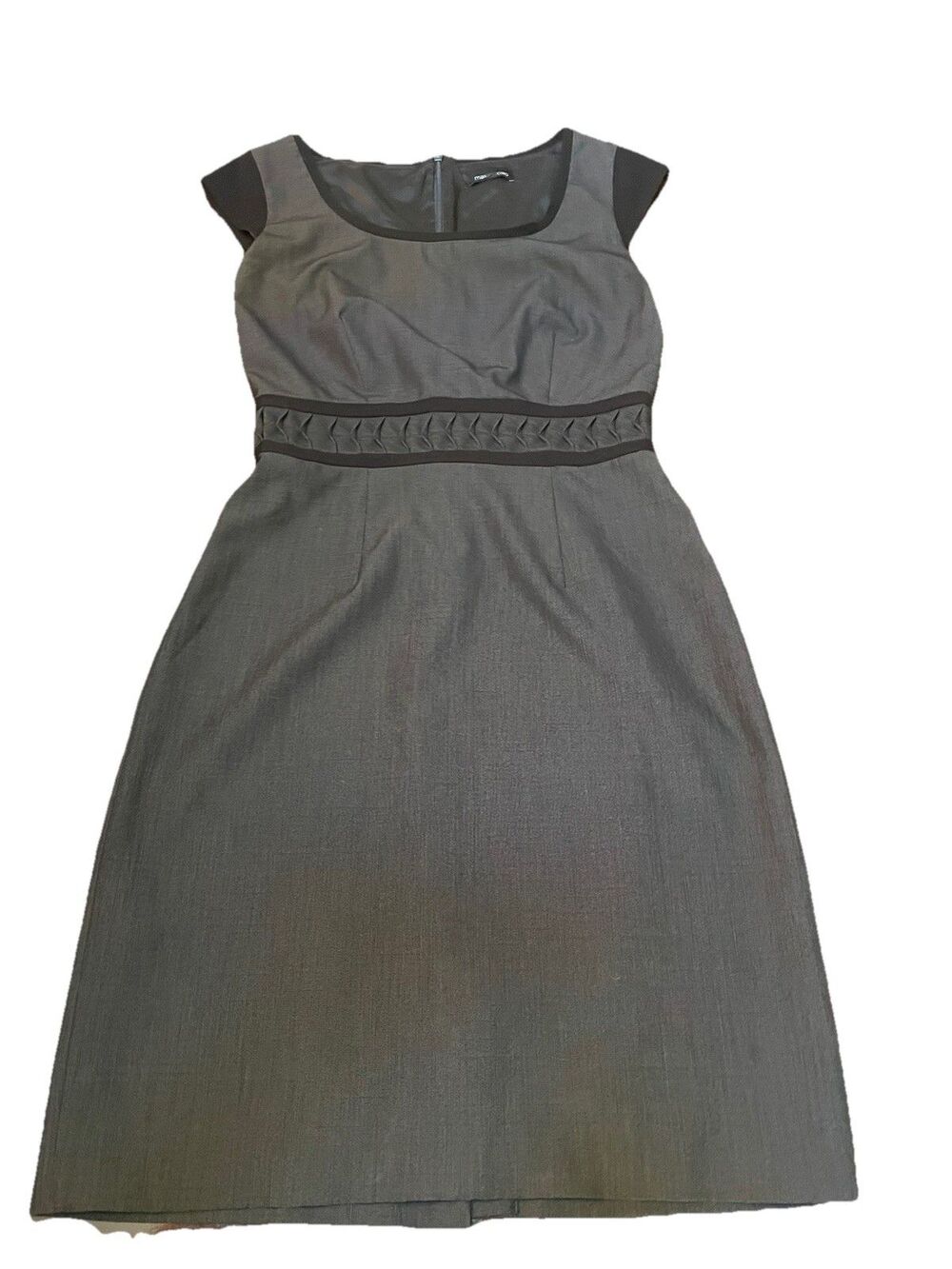 Max and Cleo Sheath Dress Size 6 Gray Black Corporate Goth Siren Office Career